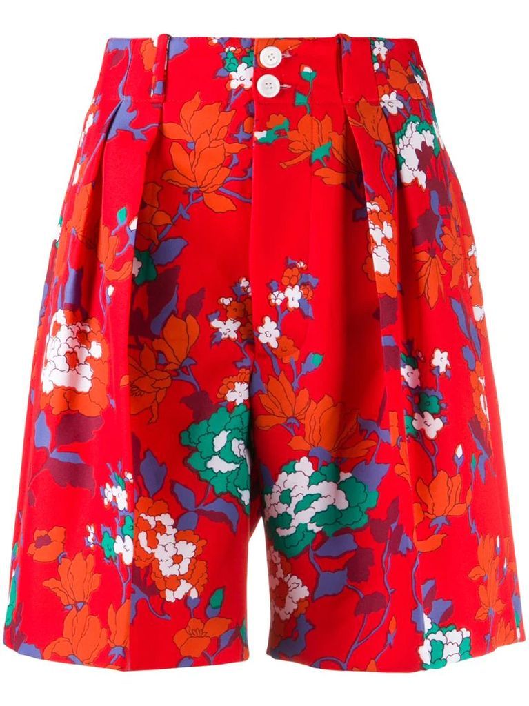 high-rise floral print shorts