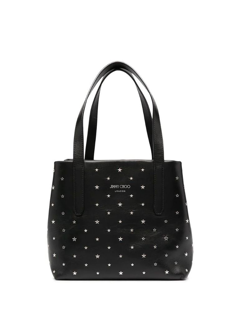 star-stud embellished tote bag