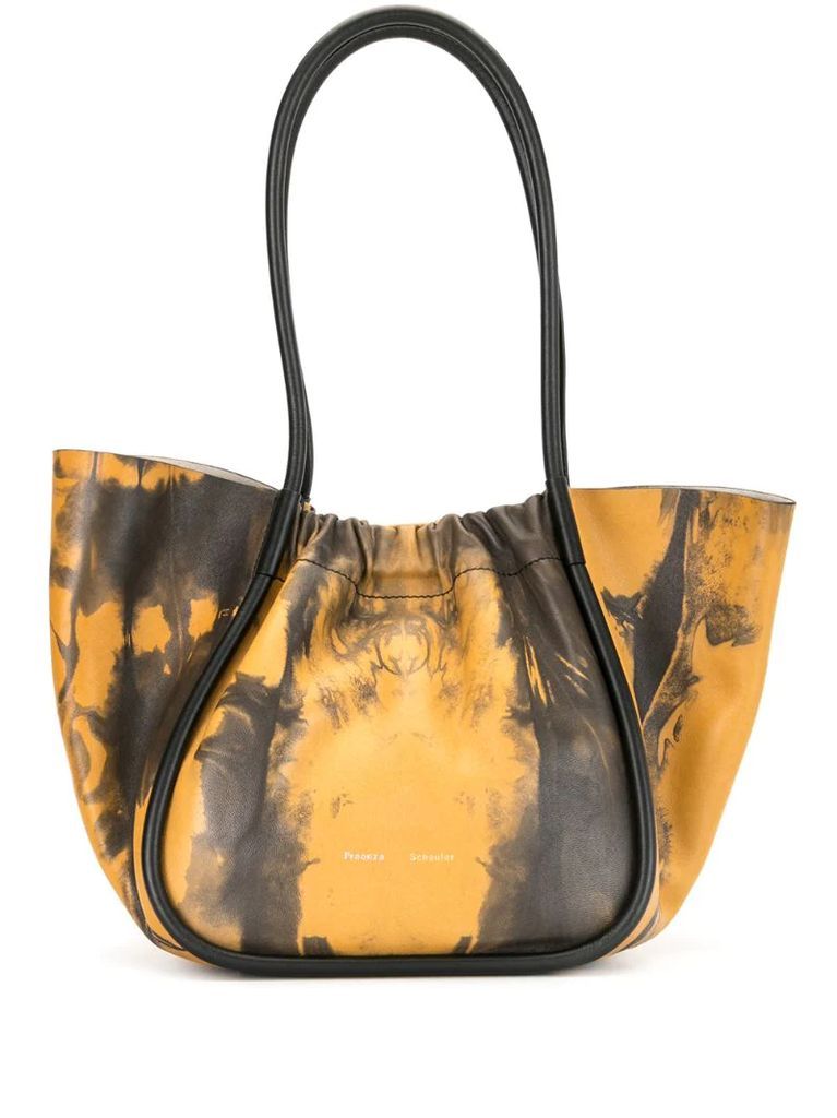 tie-dye ruched tote