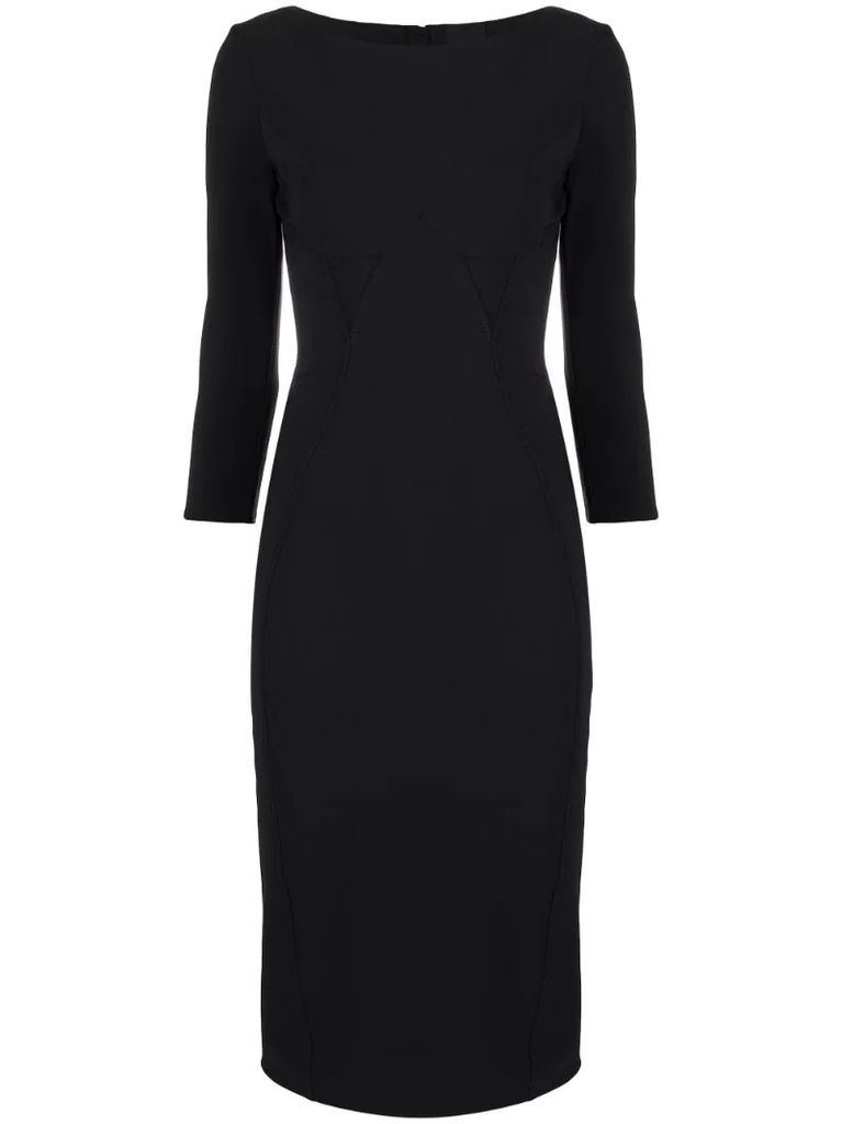 boat neck fitted dress