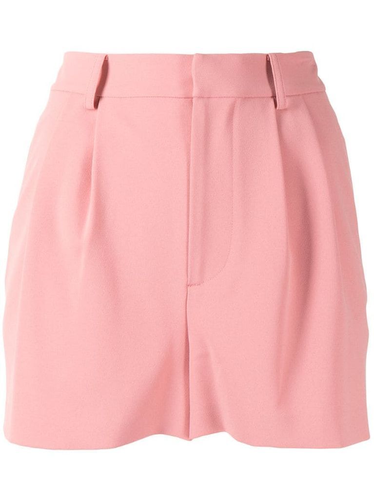 pleat-front high rise shorts