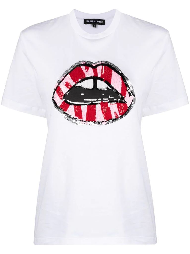 sequin lips T-shirt