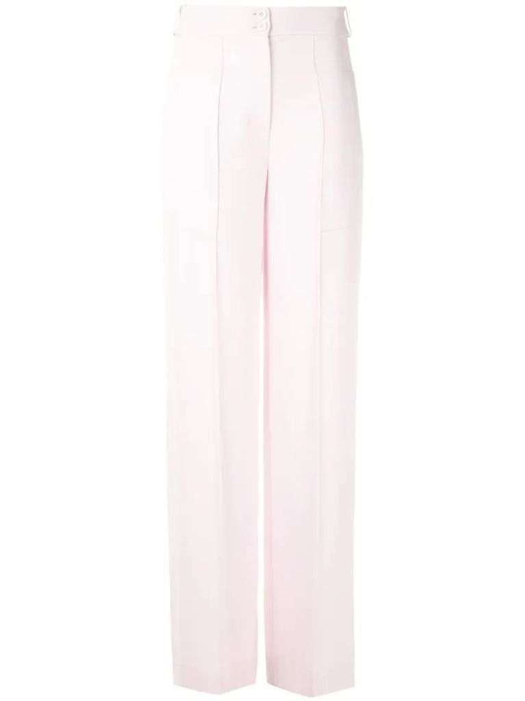 panelled wide leg trousers