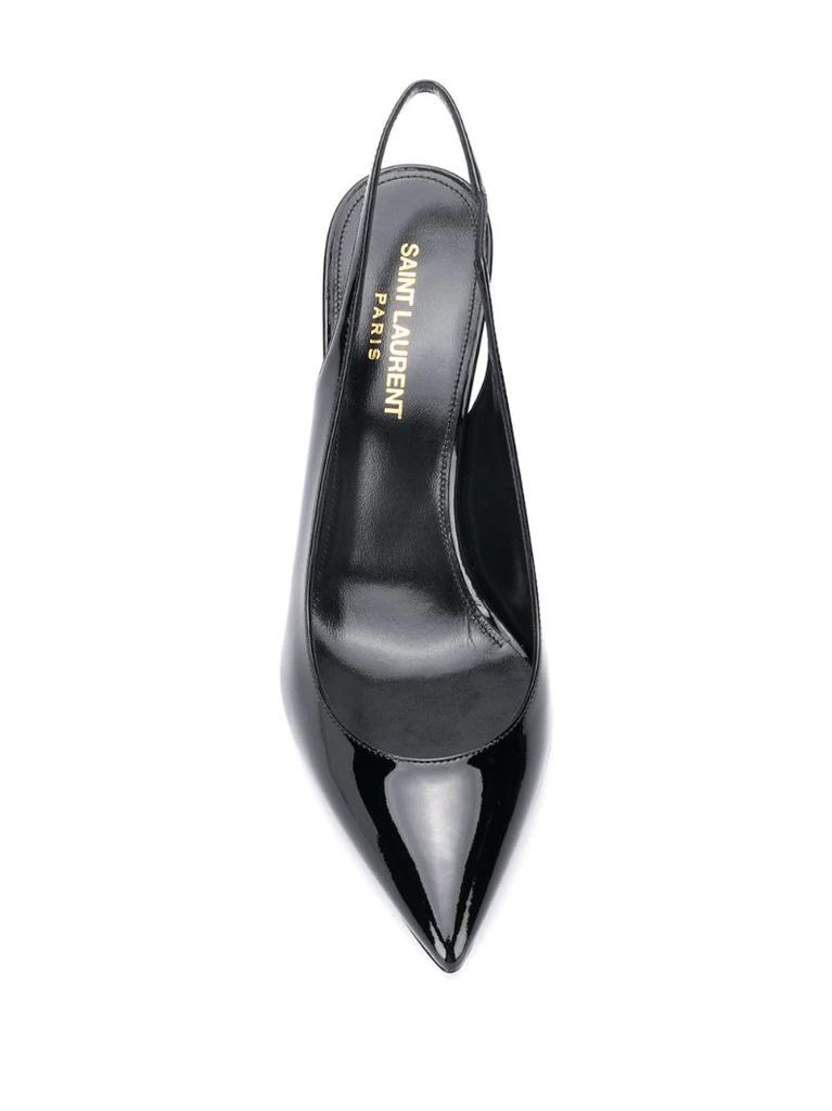 pointed-toe slingback pumps