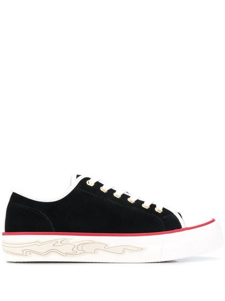 flame sole low-top sneakers