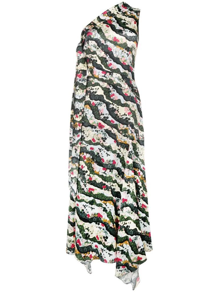 floral one-shoulder dress
