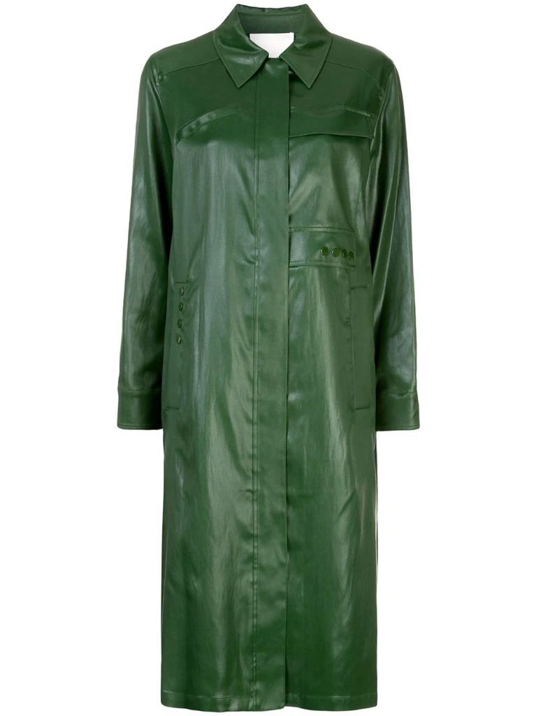 mid-length zipped overcoat