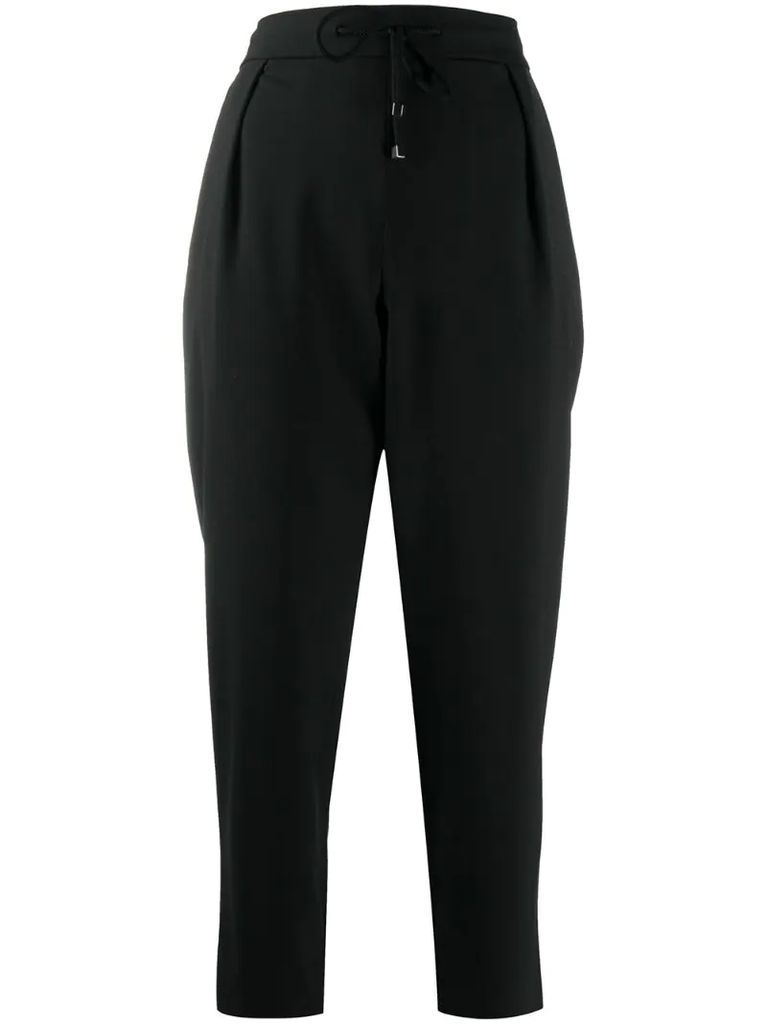 high-waisted crop trousers