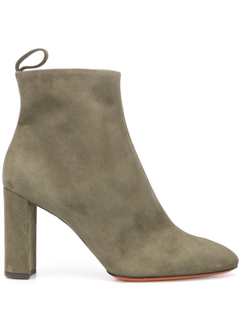 tie-fastening suede ankle boots