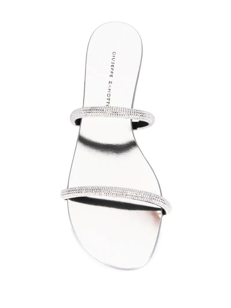 crystal-embellished flat sandals