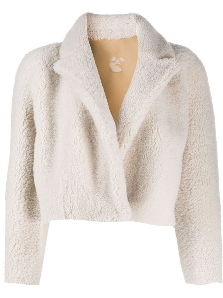 cropped shearling jacket