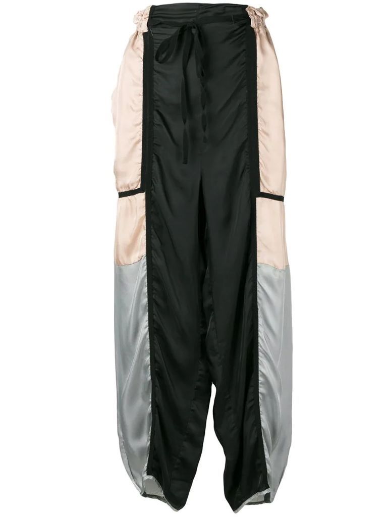 panelled drawstring trousers
