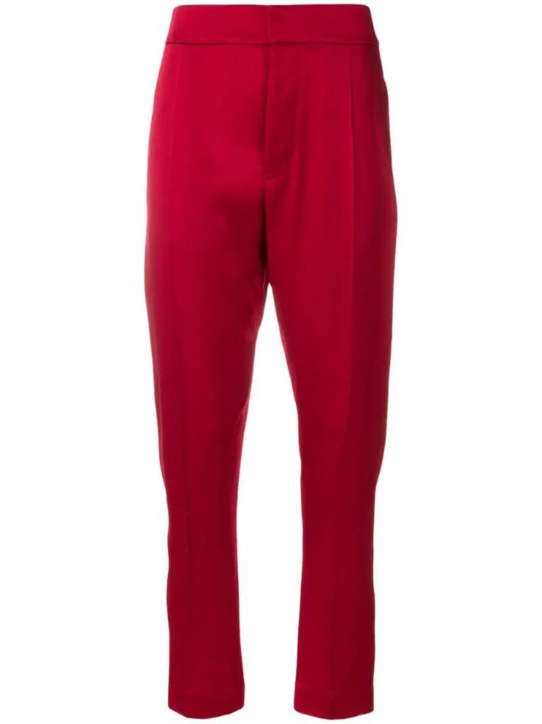 cropped sateen trousers