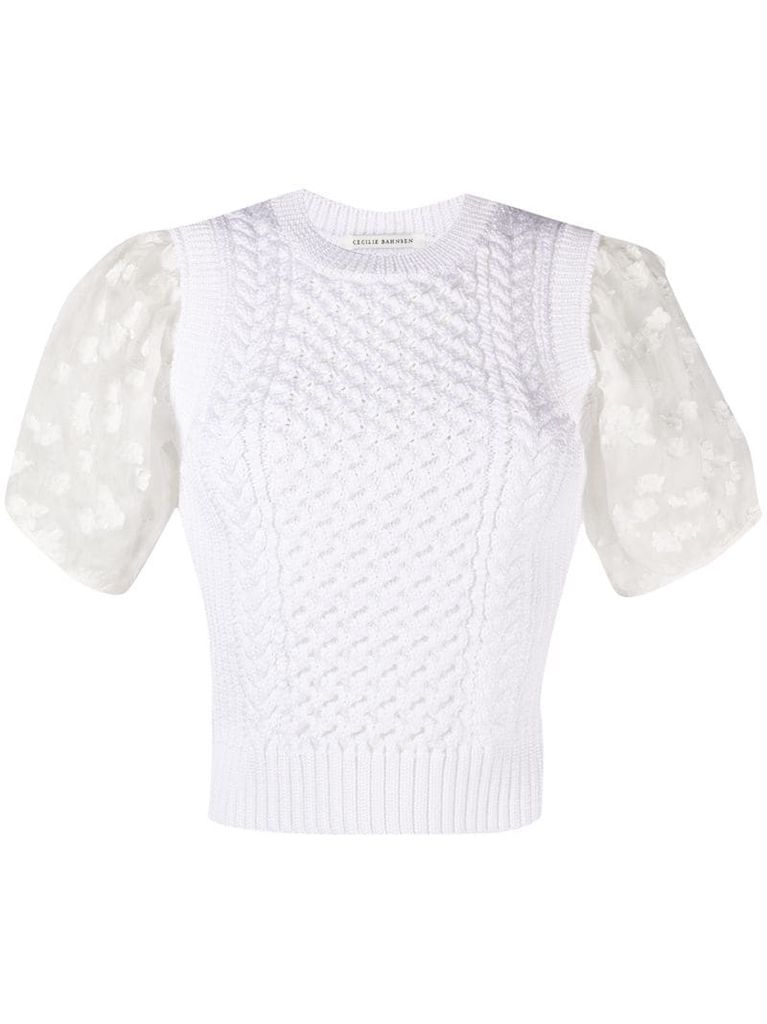 Faye contrast knitted top