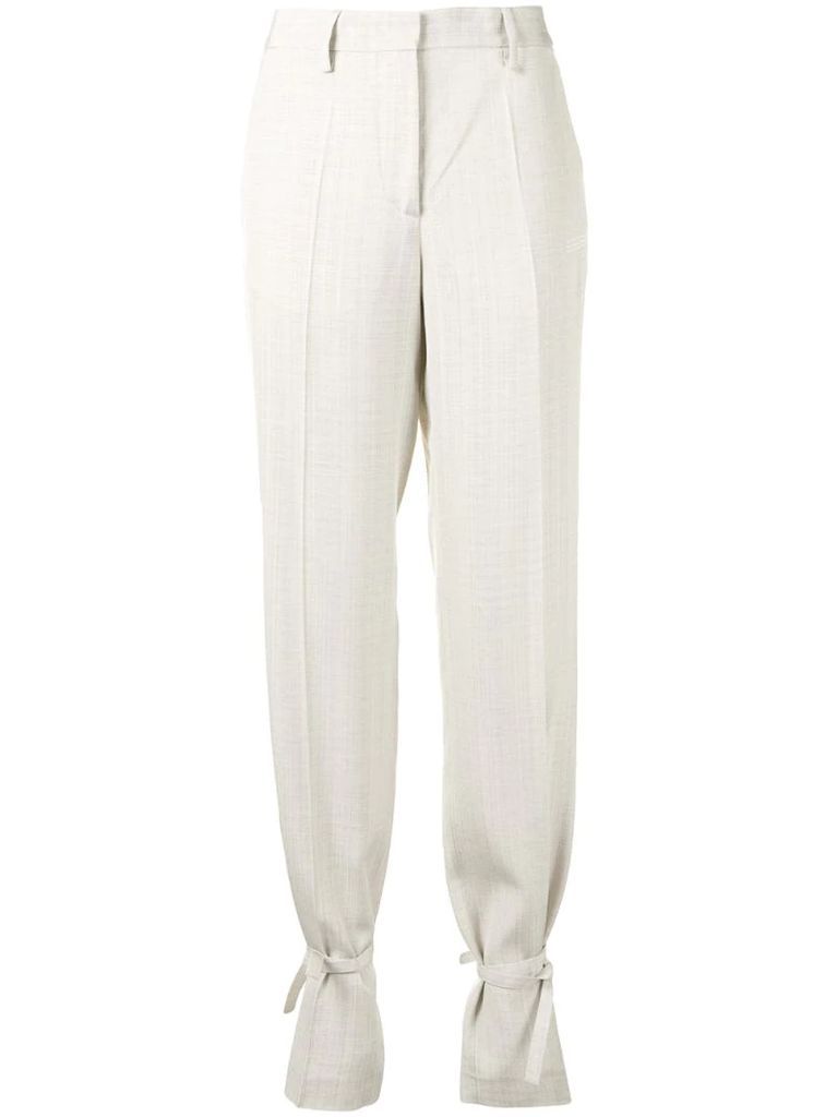 tie-ankle straight-leg trousers