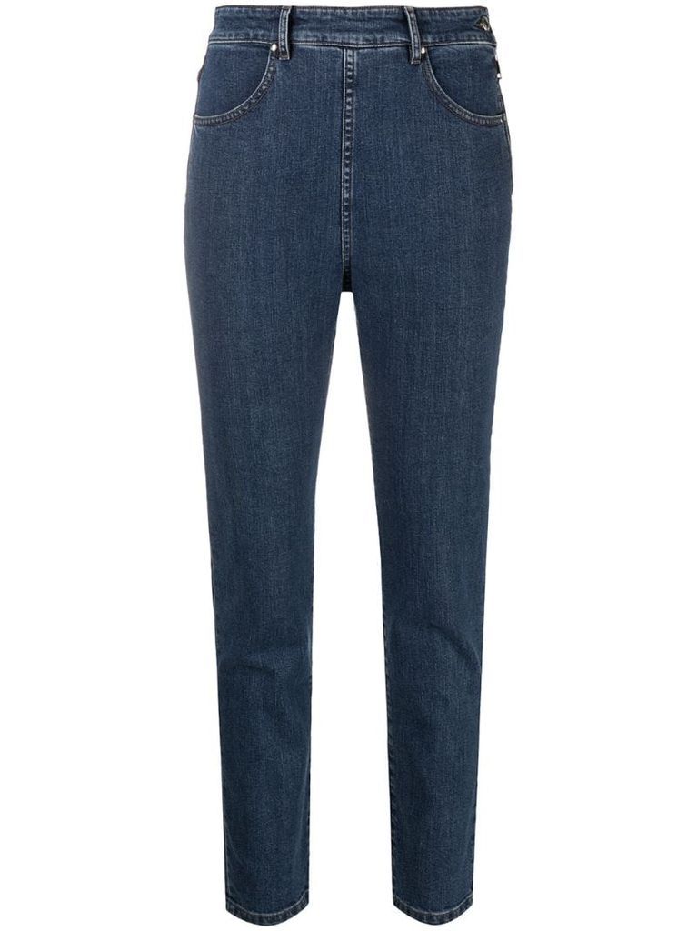 organic stretch-cotton side-zip jeans
