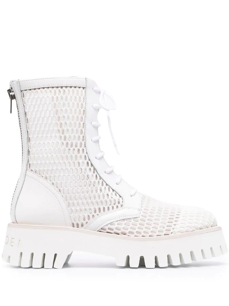 mesh-panelled ankle boots
