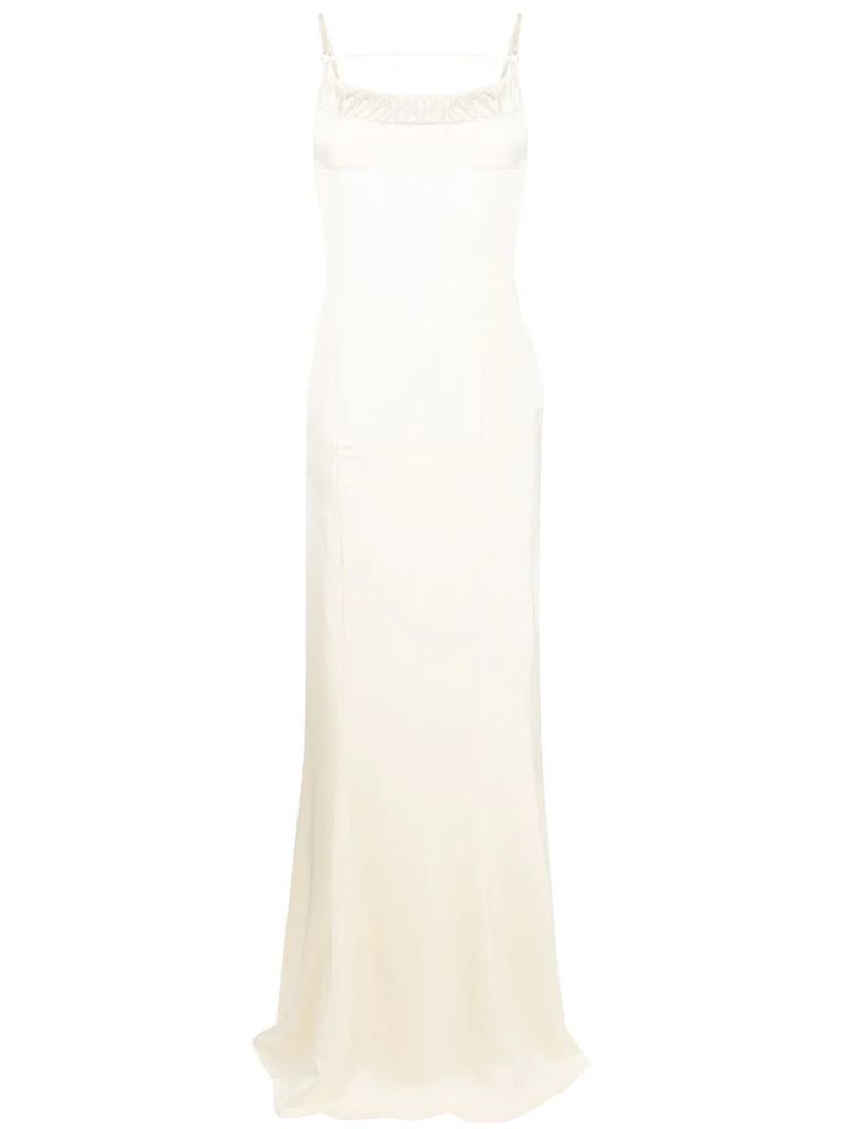 cut-out detail sleeveless gown
