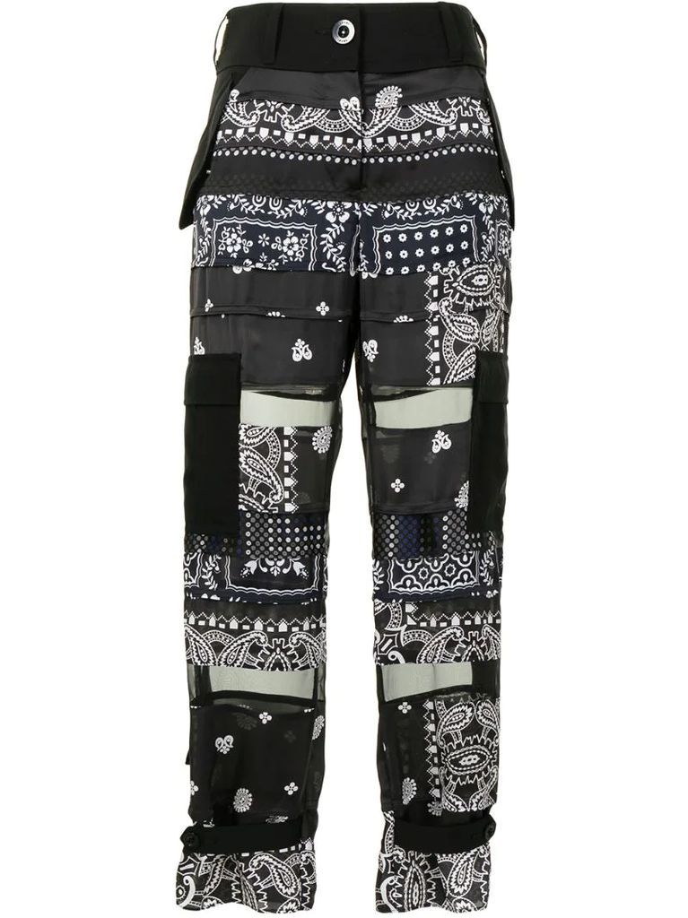 paisley-print patchwork trousers