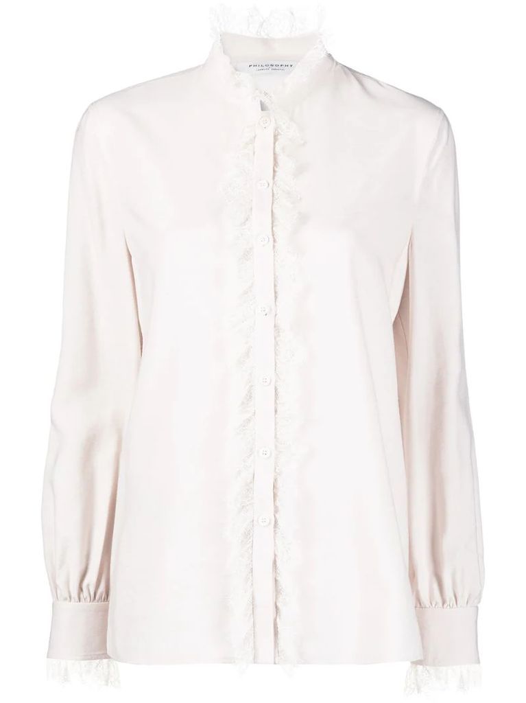 lace-trimmed blouse