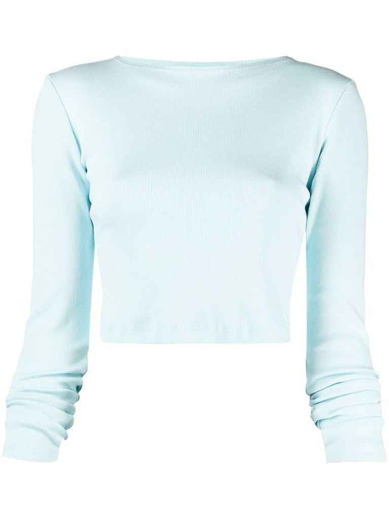 cropped long-sleeve top