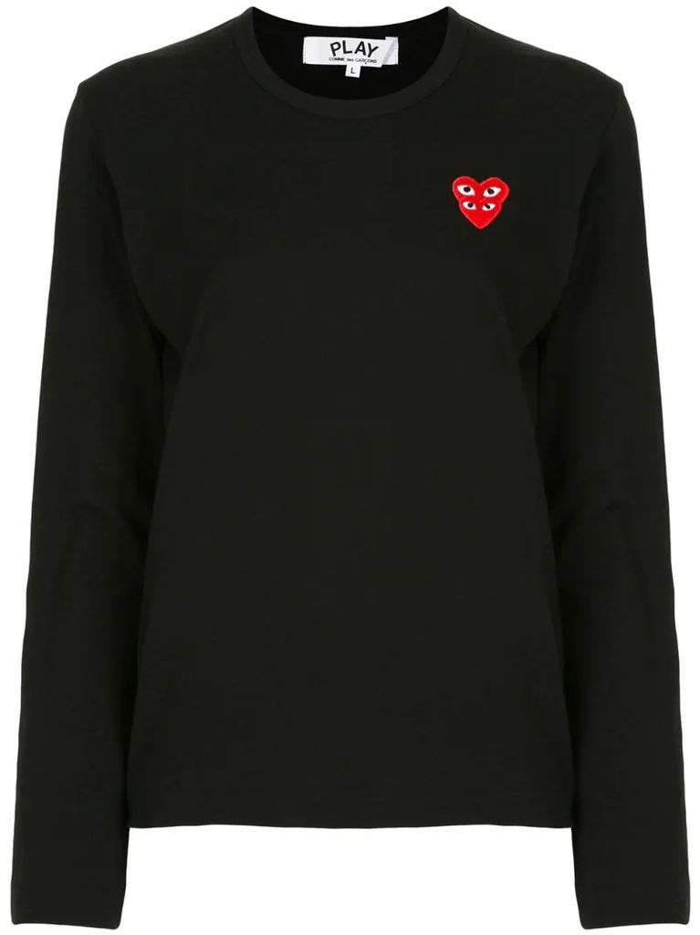 heart motif long sleeve top