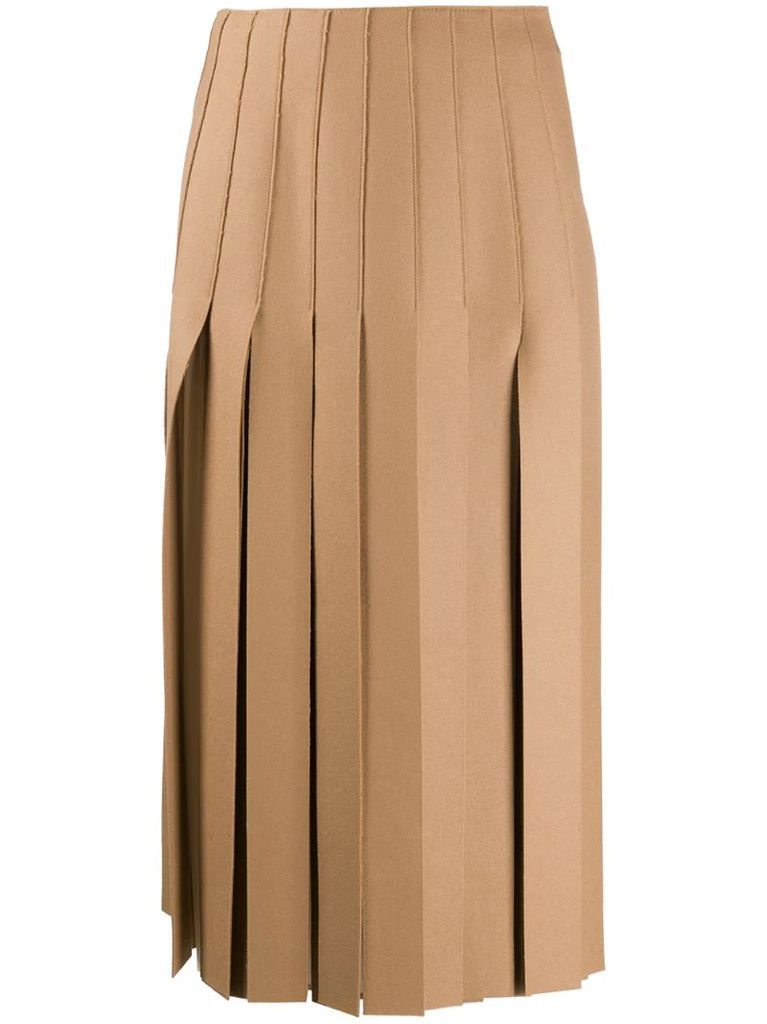 fringed-edge midi skirt