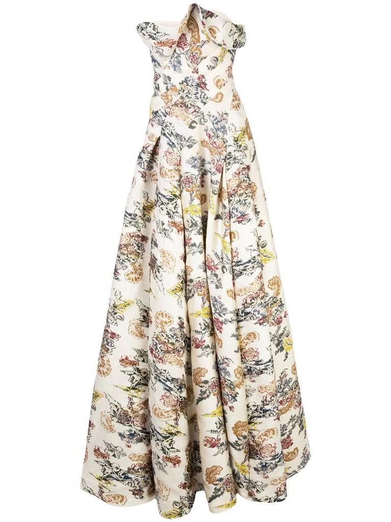 floral fil coupé gown