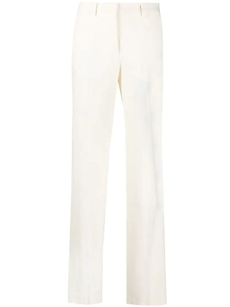 tailored wool-blend trousers