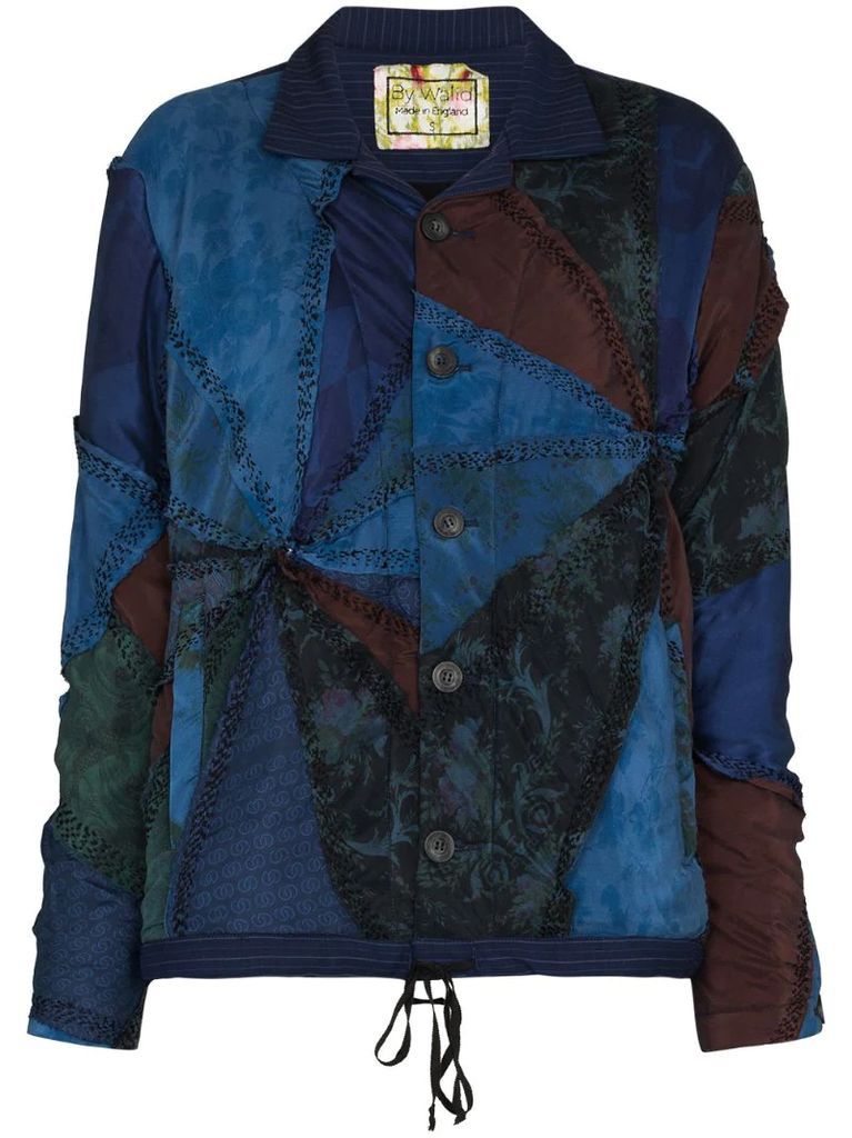 slouchy patchwork design blazer
