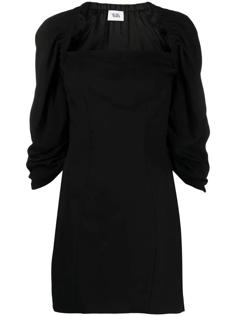 cut-out square-neck short dress