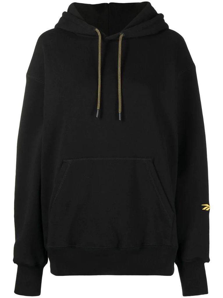 oversized embroidered logo hoodie