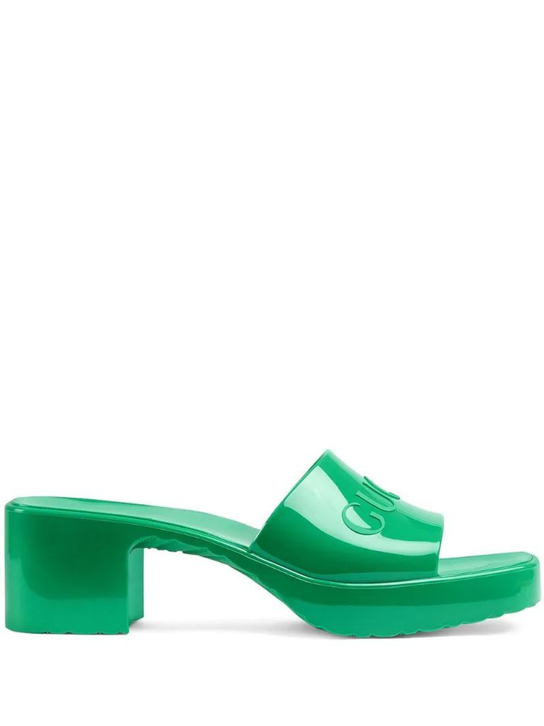 chunky-heel logo sandals