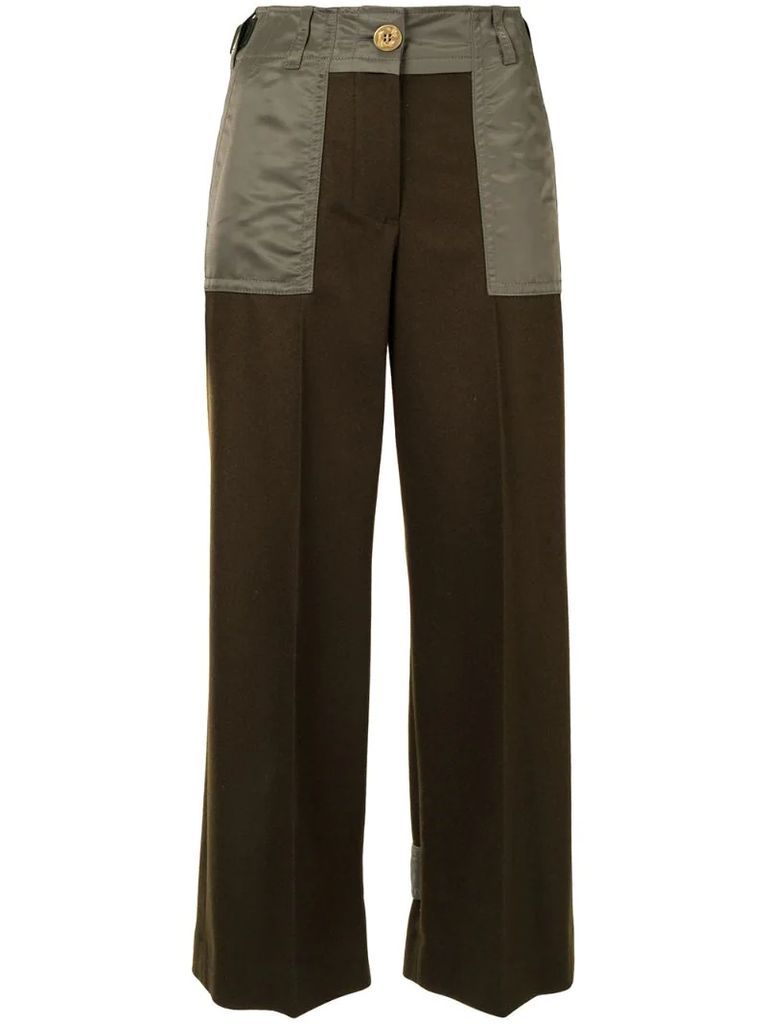 deconstructed tailored wool trousers
