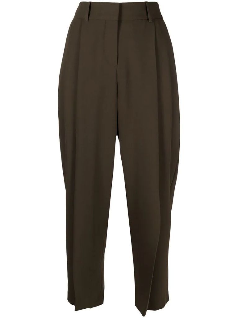 cropped wide-leg trousers