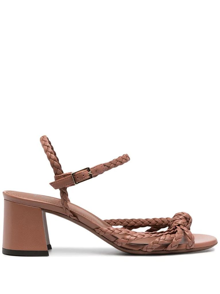 braided-strap leather sandals