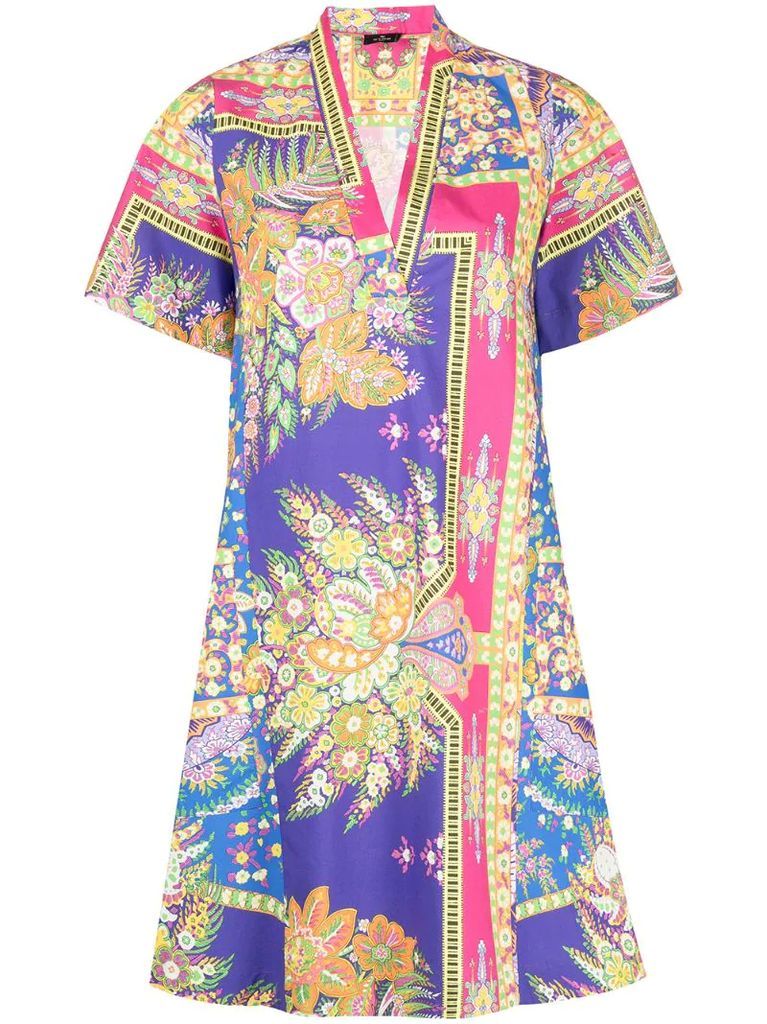 floral-print shift dress