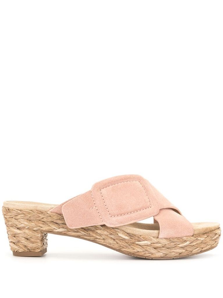 braided raffia sole sandals