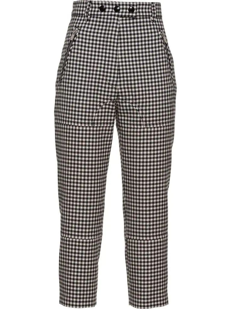 gingham check trousers