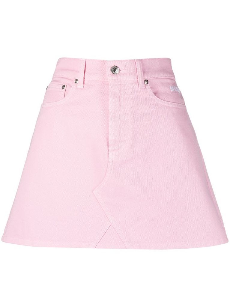 denim A-line skirt