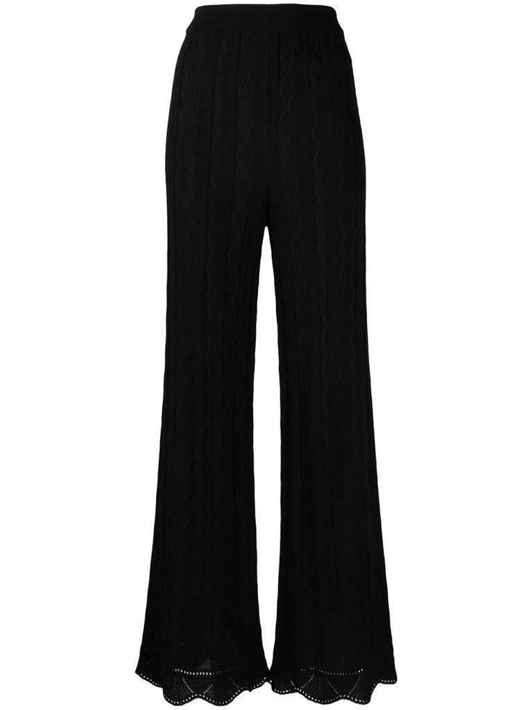 flared knitted trousers