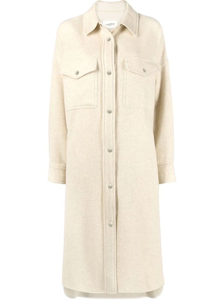 oversize single-breasted cotton coat