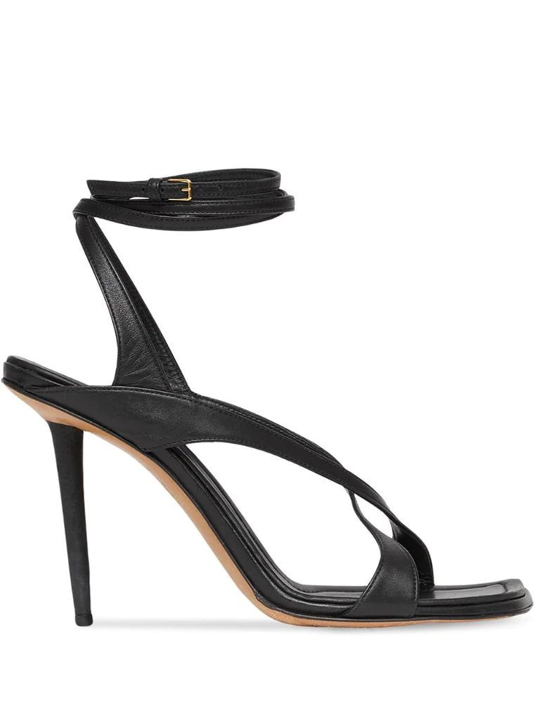 wraparound stiletto-heel sandals