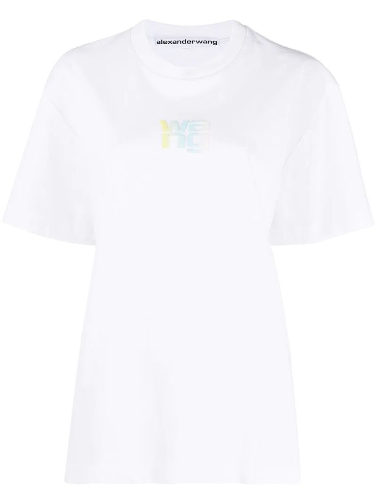 ombré cuff print cotton T-shirt