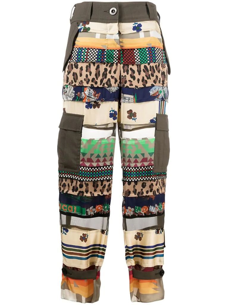 mix-print cargo trousers
