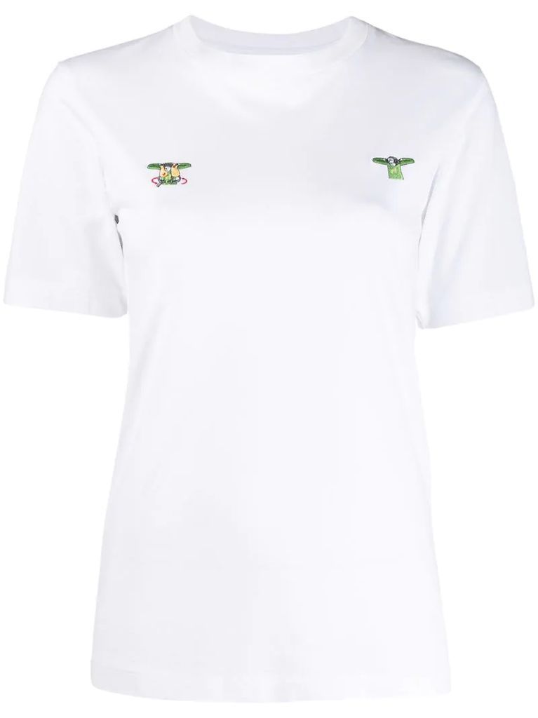 embroidered patch T-shirt