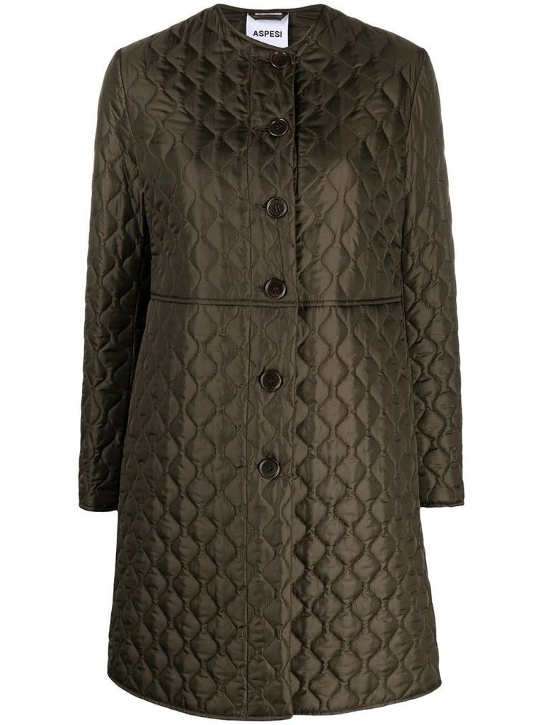 single-breasted quilted coat