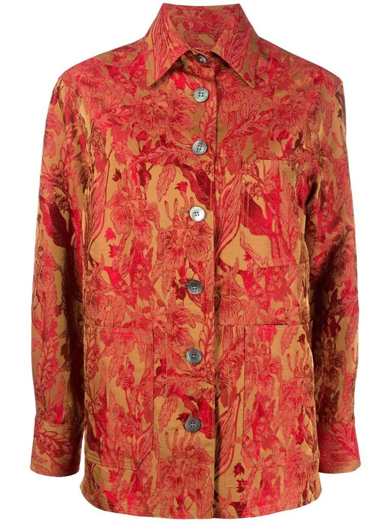 floral embroidered shirt