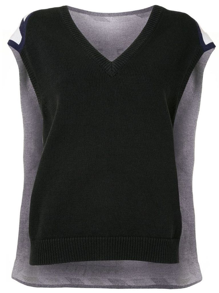contrast panel knit top