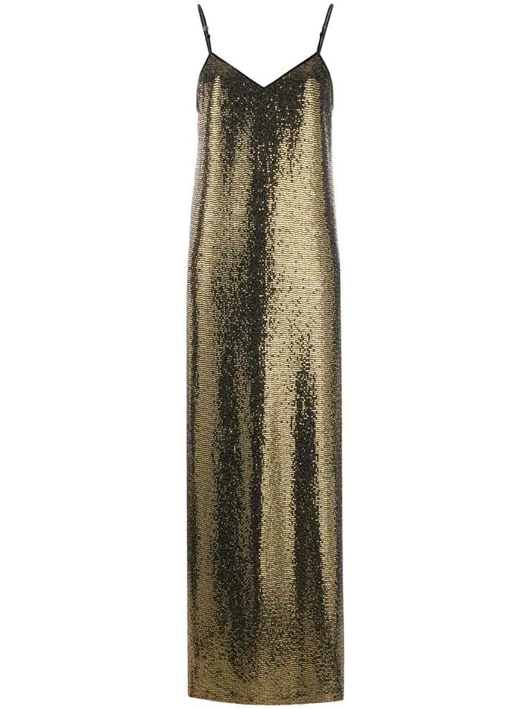 sequin-embellished long dress